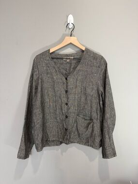 FLAX brand linen‎ button-down jacket Size medium